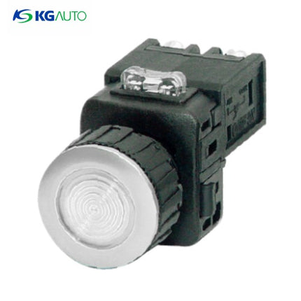 KG AUTO Pilot Lamp, Ø25, Aluminum, Flush Mount, White, 12V/24V DC KGP-JD2W