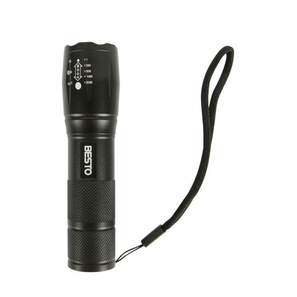 BESTO LED Compact Zoom Flashlight (10W High Power, 3xAAA & 18650 Compatible) B-FL1008