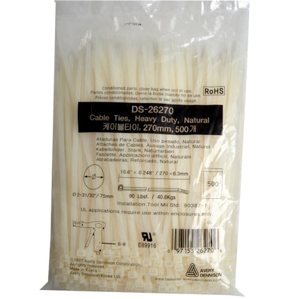AVERY Cable Tie, White DS84370 370MM*7.6(300EA)