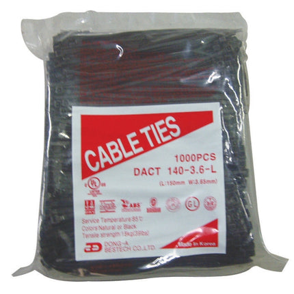 DONG-A BESTECH Cable Tie, Black D-100B 100MM*2.5(1000EA)