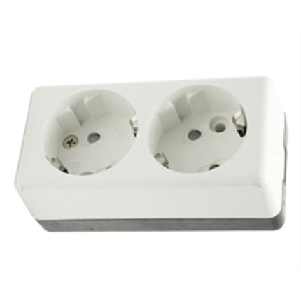 BESTO Surface-Mount Grounded Outlet, 2 Outlets, Pin Type BE-2C