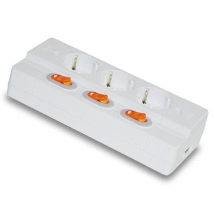 BESTO Surface-Mount Grounded Outlet, 3 Outlets, Individual Ground BE-3A