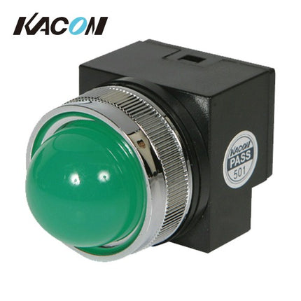 KACON Pilot Lamp, General Purpose, Ø30, Green, AC200-240V KR302G