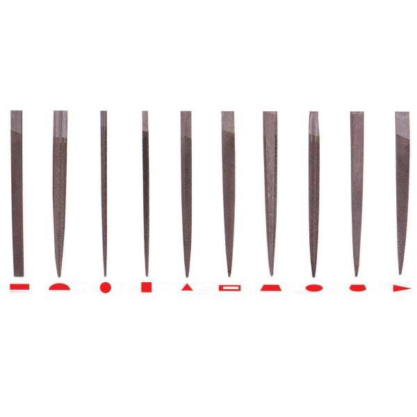 THK Needle File Set, Second Cut F-S05M 5-pc set/215mm