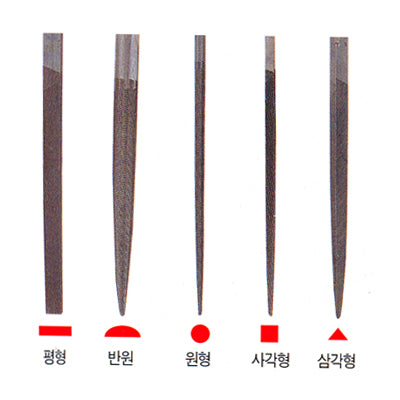 THK Needle File Set, Smooth F-S05S 5-pc set/215mm