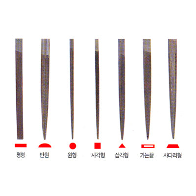 THK Needle File Set, Smooth F-S07S 7-pc set/200mm