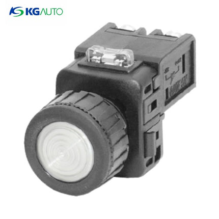 KG AUTO Pilot Lamp, Ø25, Plastic, Flush Mount, White, 12V/24V DC KGP-CD2W