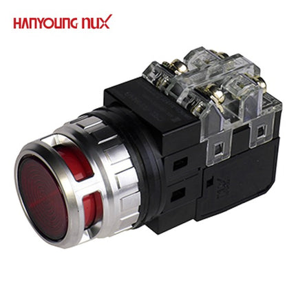 HANYOUNG Push Button Switch, Illuminated, Ø30mm, Red, AC/DC 12V/24V CRX-G30MDR