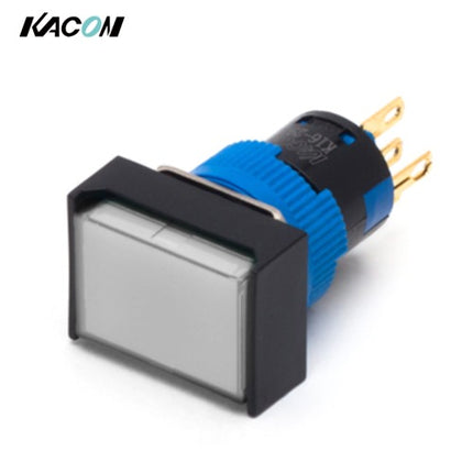 KACON Push Button Switch, Illuminated, Ø16mm, Square, White, 1a1b, AC220V K16-391W