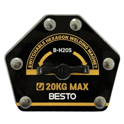 BESTO Lever Type Welding Magnet, Hexagon B-H20S 45lbs(20kg), 96*80*18*36mm