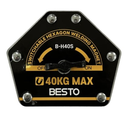 BESTO Lever Type Welding Magnet, Hexagon B-H40S 90lbs(40kg), 123*103*21*39mm
