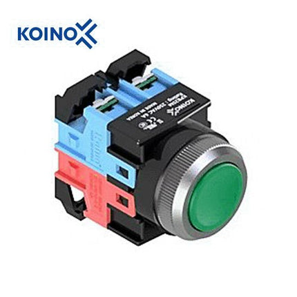 KOINO Push Button Switch, Non-Illuminated, Ø25mm, Green, 1a1b Contact KPB25M-11G