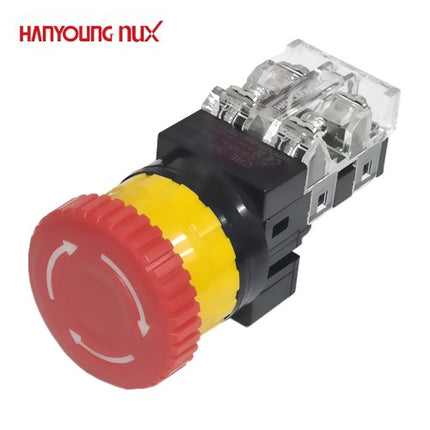 HANYOUNG Emergency Stop Switch, Ø30, Non-Illuminated, Red, CRE-30R1R 1a1b