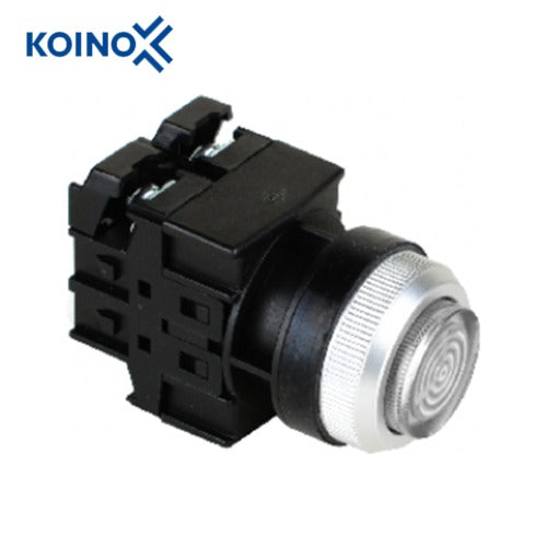 KOINO Illuminated Pilot Lamp, Ø25, AC/DC25V, White KPL25F-L3C-W