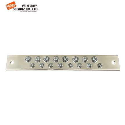 SEGIBIZ Grounding Busbar Terminal Block (Ground Bar), 2-Row, 16P (Pack of 10) SG-EB3-16P