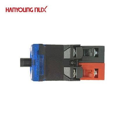 HANYOUNG Illuminated Push Button Switch, Contact Block, Bottom Contact, Blue Cap AR-112D0A