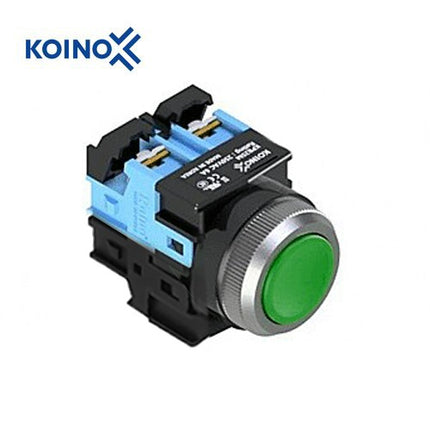 KOINO Push Button Switch, Non-Illuminated, Ø30mm, Green, 1a Contact KPB30M-10G