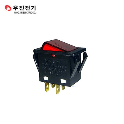 WOOJIN Rocker Switch, Maintained, Black, Green BG WOK-4210L