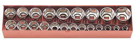 KOKEN 1/2" Drive Socket Set, 6-Point 4251M-6P