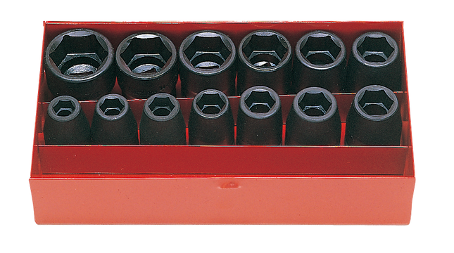 KOKEN 1/2" Drive Impact Socket Set, 6-Point 14241M-6P