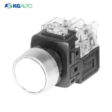KG AUTO Push Button Switch, Illuminated, Ø22mm, White, Maintained, KGX-HAD21W, DC 12V/24V 1a1b