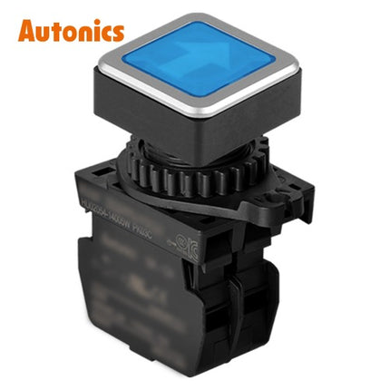 AUTONICS Push Button Switch, Illuminated, Momentary, Ø30mm, Blue, A1, AC SQ3PFS-P3BLAL