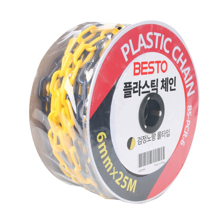 BESTO Plastic Chain, Roll Type BS-PCR-6 6MM*25M black/yellow