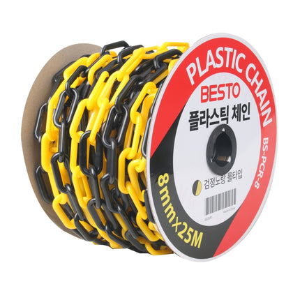 BESTO Plastic Chain, Roll Type BS-PCR-8 8MM*25M black/yellow