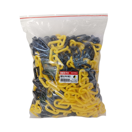 BESTO Plastic Chain, Bulk Type BS-PCB-8 8MM*25Mblack/yellow