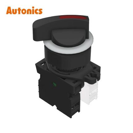 AUTONICS Selector Switch, Non-Illuminated, Ø30, Long Lever, 3-Position, Maintained, Red, A1 B1 S3SF-S8RABM