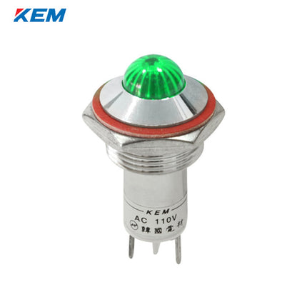 KEM KEM LED Indicator Light, Ø16mm, High-Brightness, AC110V, Green KLHRAU-16A110G