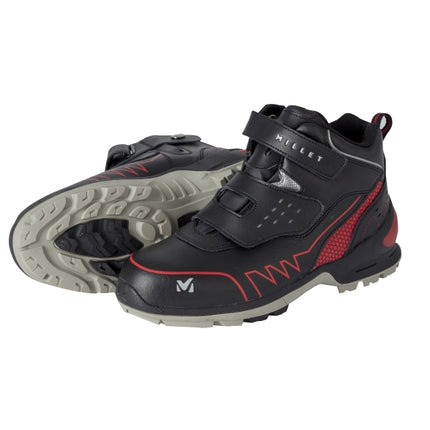 MILLET Velcro Mid-Cut Safety Shoes M-008 6"-280MM/BLACK+RED
