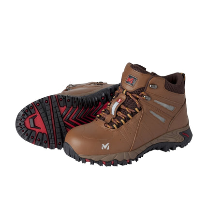 MILLET Standard Duty Mid-Cut Work Shoes M-028 6"-280MM/BROWN+BLACK
