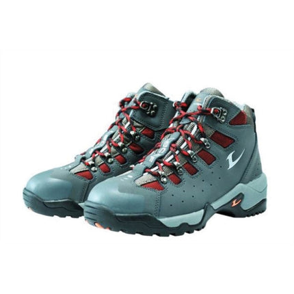 LECAF Hiking Boot-Style Safety Shoes DW-55 6"-270mm/GRAY+RED