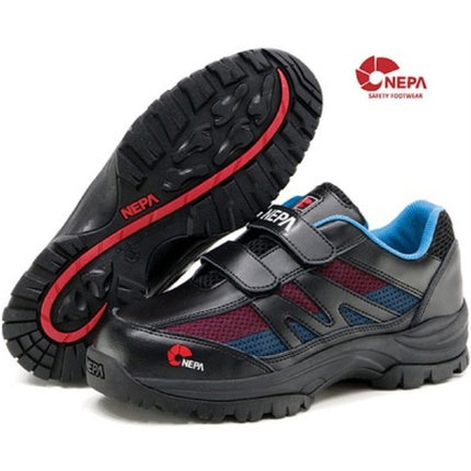 NEPA Velcro Safety Shoes GT-104 4"-240mm/BLACK+BLUE