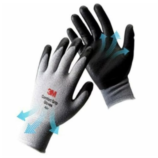 3M Comfort Grip Gloves GRAY/S (x10 pack)
