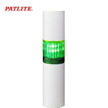 PATLITE Signal Tower Light, LED, Buzzer, Ø40mm, 1-Tier, White Body, Green, Direct Mount, AC100-240V LR4-1M2WJBW-G