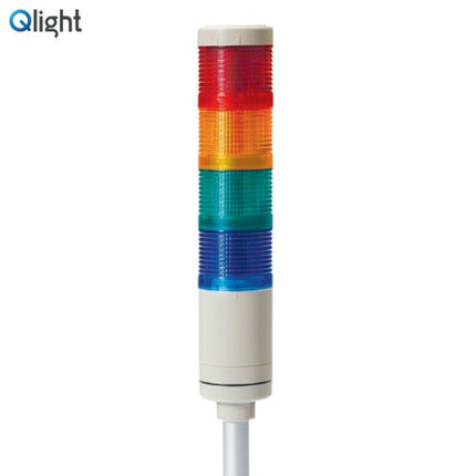 QLIGHT Signal Tower Light, Steady Type, 50mm, 4-Tier, DC24V QTG50L-4-24-RAGB