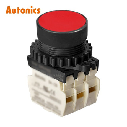 AUTONICS Push Button Switch, Non-Illuminated, Momentary, Ø30mm, Red, 3b S3PR-P1R3BM