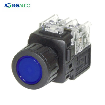 KG AUTO Push Button Switch, Illuminated, Ø25mm, Blue, Momentary, KGX-CMD22A, DC 12V/24V 2a2b