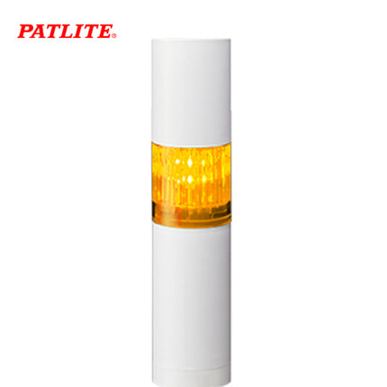 PATLITE Signal Tower Light, LED, Buzzer, Ø40mm, 1-Tier, White Body, Yellow, DC24V LR4-102WJBW-Y
