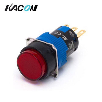 KACON Push Button Switch, Non-Illuminated, Ø16mm, Red K16-211R