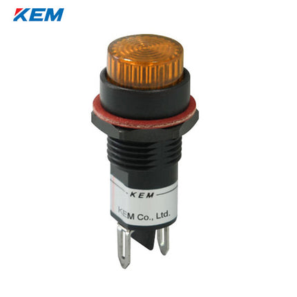 KEM KEM LED Indicator Light, Ø12mm, Plastic, High-Brightness, AC110V, Yellow KLPU-12A110Y