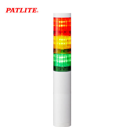 PATLITE Signal Tower Light, Ø40, 3-Tier, Silver Body, LED, L-Bracket, DC24V LR4-302LJNU-RYG