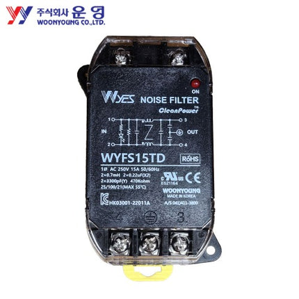 WOONYOUNG Noise Filter, Single-Phase, High-Attenuation Type WYFS15TD