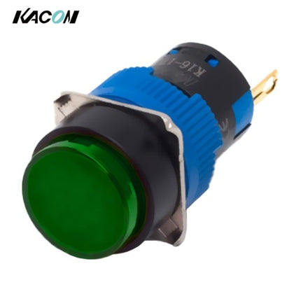 KACON Pilot Lamp, Ø16, Integrated Contact Type, Green, DC24V K16-170G