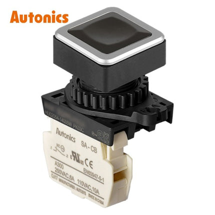AUTONICS Push Button Switch, Non-Illuminated, Momentary, Ø30mm, Black, 1b SQ3PFS-P1KB