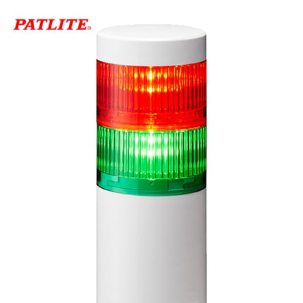 PATLITE Signal Tower Light, LED, 2-Tier, Red/Green, DC24V LR7-202WJNW-RG