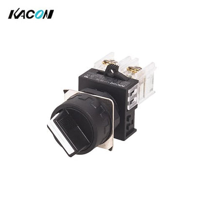 KACON Selector Switch, 2-Position, Ø22mm, Short Lever, Black, Momentary K22-41K-S2R