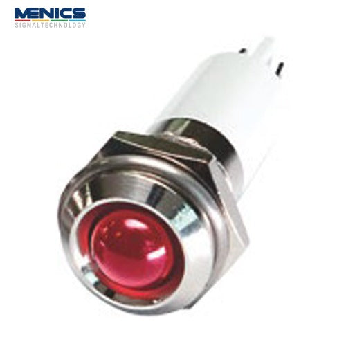 MENICS LED Indicator Light, Ø16mm, Standard, IP67, Round Type, DC3V, Red (Pack of 20) E16R-03R